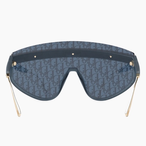 ? Dior Club M2U 31B8 Sunglasses Blue Gold Monogram Shield Mask Authentic ? main image 8